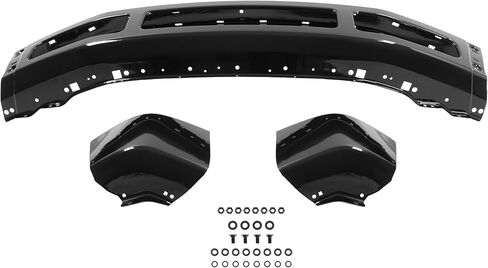 شريط وجه المصد الأمامي من KUAFU متوافق مع 2008-2010 Ford F-250 F-350 Super Duty Cabela's FX4 لاستبدال FO1002403 مسحوق فولاذي مطلي باللون الأسود بدون فتحات قولبة جانبية مع فتحات وسادة قولبة in Saudi Arabia