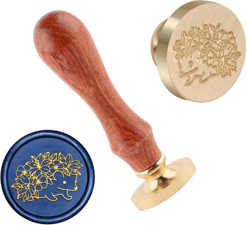 Flower Rat Wax Seal Stamp Copper 25mm Vintage Detachable Sealing Stamp Brass and A Wood Handle Pattern Stamp Head Letter Invitation Card Wedding Gift Package Holidays in Saudi Arabia