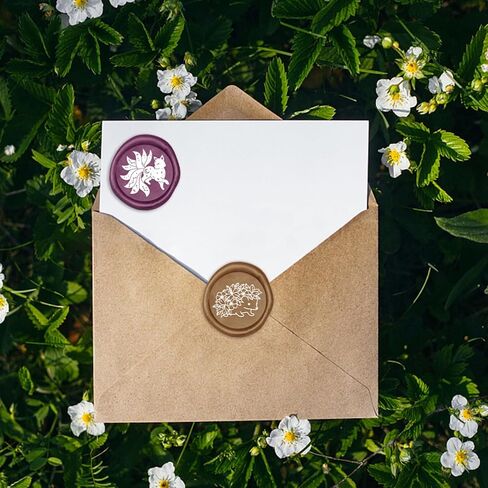 Flower Rat Wax Seal Stamp Copper 25mm Vintage Detachable Sealing Stamp Brass and A Wood Handle Pattern Stamp Head Letter Invitation Card Wedding Gift Package Holidays in Saudi Arabia