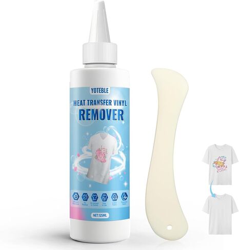 Vinyl Remover for Heat Transfer Vinyl, No Damage to Fabrics, Quick Results, Heat TransferVinyl Remover Suitable for Natural Fibers Such as Cotton, Linen, Wool, Synthetic Fibers, 125 ml in Kuwait