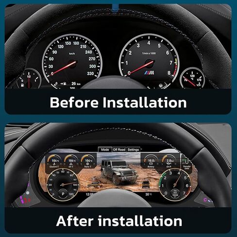 12.3 inch Digital Dash, Automotive Replacement Instrument Panel Gauges, Speedometer Instrument Cluster Replacement for Jeep Wrangler Jk 2011-2017, Digital Cluster Instrument Speedometer - New in Saudi Arabia