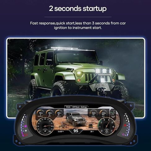 12.3 inch Digital Dash, Automotive Replacement Instrument Panel Gauges, Speedometer Instrument Cluster Replacement for Jeep Wrangler Jk 2011-2017, Digital Cluster Instrument Speedometer - New in Saudi Arabia