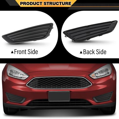 غطاء ضوء الضباب الأمامي للركاب الجانب الأيمن متوافق مع Ford Focus S 2015-2017، مناسب Ford Focus SE 2018 F1EZ17B814A، FO1039150 in Saudi Arabia