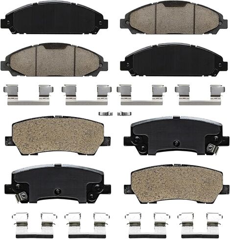 Detroit Axle - Brake Pads for Ford 2015-2018 Mustang 2016 2017 Ceramic Brake Pads w/Hardware Front & Rear Replacement in Saudi Arabia