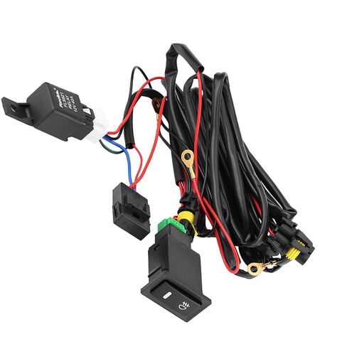 Universal Car LED Fog Light Switch Wiring Kit Illuminated 12V On Off Relay Circuit for Most Vehicle in Saudi Arabia