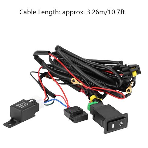 Universal Car LED Fog Light Switch Wiring Kit Illuminated 12V On Off Relay Circuit for Most Vehicle in Saudi Arabia