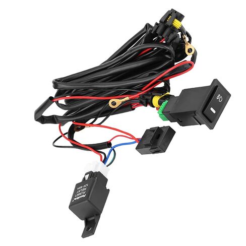 Universal Car LED Fog Light Switch Wiring Kit Illuminated 12V On Off Relay Circuit for Most Vehicle in Saudi Arabia