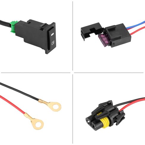 Universal Car LED Fog Light Switch Wiring Kit Illuminated 12V On Off Relay Circuit for Most Vehicle in Saudi Arabia