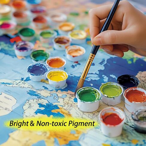 Abstract Woman Art Paint by Number Kits Golden Squares Background DIY Painting on Canvas with Brushes Acrylic Paints Unique Style Painting by Numbers for Adults 16x20 Inch（Without Frame） in Saudi Arabia