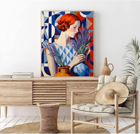 مجموعة طلاء فني تجريدي للسيدات حسب الأرقام، مربعات ذهبية، خلفية DIY، رسم على القماش مع فرش، طلاء أكريليك، نمط فريد من نوعه، رسم بالأرقام للبالغين، 16 × 20 بوصة (بدون إطار) in Kuwait