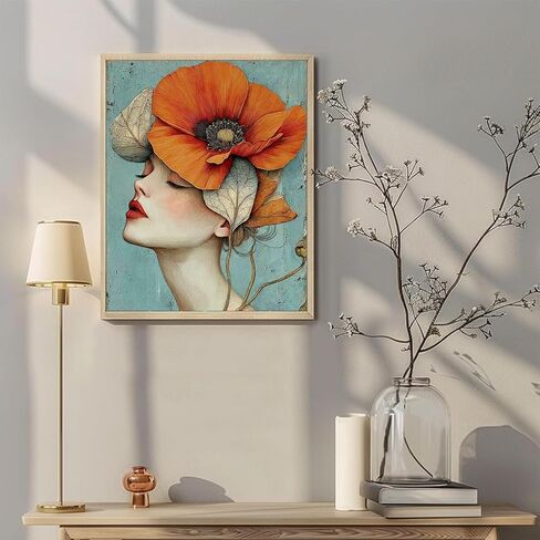 مجموعة طلاء فني تجريدي للسيدات حسب الأرقام، مربعات ذهبية، خلفية DIY، رسم على القماش مع فرش، طلاء أكريليك، نمط فريد من نوعه، رسم بالأرقام للبالغين، 16 × 20 بوصة (بدون إطار) in Kuwait