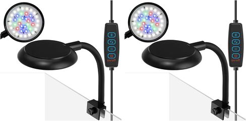 DaToo Mini Clip On Aquarium Light 7W Dimmable Small Fish Tank Light USB Moving Lamp with White Red Blue Green LED for 1 to 3 Gallon Tanks in Kuwait