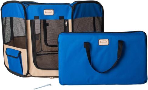 Armarkat PP001B Blue and Beige Portable Playpen in Saudi Arabia