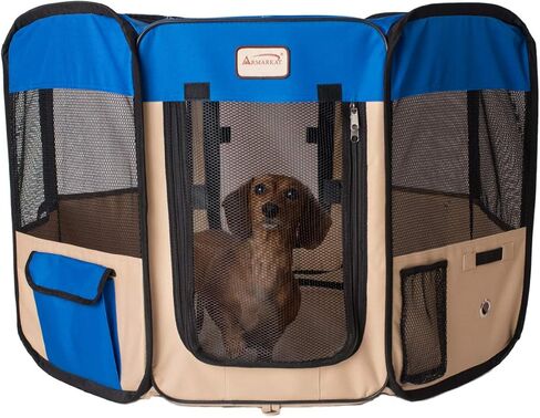 Armarkat PP001B Blue and Beige Portable Playpen in Saudi Arabia