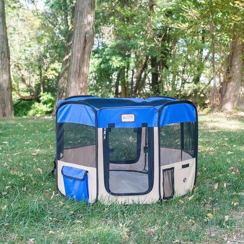 Armarkat PP001B Blue and Beige Portable Playpen in Saudi Arabia