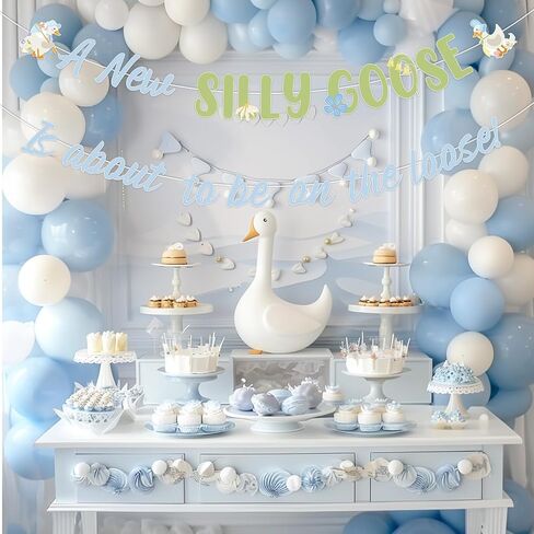 Silly Goose Baby Shower Decor Goose Baby Shower Decors A New Silly Goose Is About To Be On The Loose Banner Floral Goose Gender Reveal Decors Fun Farm Animal Geese Birthday Decor Flower Lawn Party Supplies in Saudi Arabia