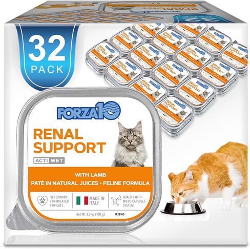Forza10 Wet Renal Cat Food, Kidney Care Cat Food with Lamb, 3.5 Ounce Can Kidney Support for Cats Wet Food and Renal Health Canned Cat Food, 32 Pack Wet Cat Food in Kuwait