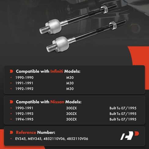 A-Premium 2 × أطراف قضيب ربط داخلي أمامي، متوافق مع Infiniti M30 1990-1992 وNissan 300ZX 1990-1995 in Kuwait