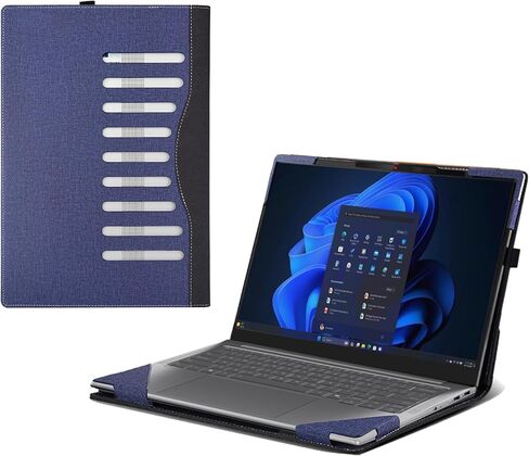 Laptop Case for Lenovo IdeaPad Pro 5 14AKP10|14IAH10 | 14ASP10|14IMH9| 14AHP9 |IdeaPad Pro 5i (14, 9) 14" All Inclusive Drop Case PU Leather Protective Laptop Bag Detachable Shell (Gray) in Saudi Arabia