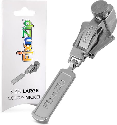 FixNZip Medium Black Nickel Zipper Repair Kit | Universal No-Sew Slider Replacement for Jackets, Sleeping Bags, Tents, and Duffel Bags | Instant and Reusable Zipper Repair Tool | Sizes 5-7 in Kuwait
