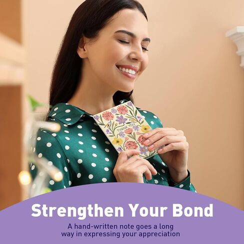 S&O Dust & Bloom Thank You Cards with Envelopes - Blank Greeting Card for Handwritten Messages - 4x5.5" Thank You Notes Set of 24 - Assorted Thank You Cards with Color Envelopes to Mix & Match in Saudi Arabia