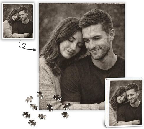 Custom Anime Photo Jigsaw Puzzle, Custom Picture Puzzle, Realistic Photo Print from Your Image, Date Night Activity, Gifts for Him, Her, Wife, Husband, Gift for Valentine, Couple in Saudi Arabia