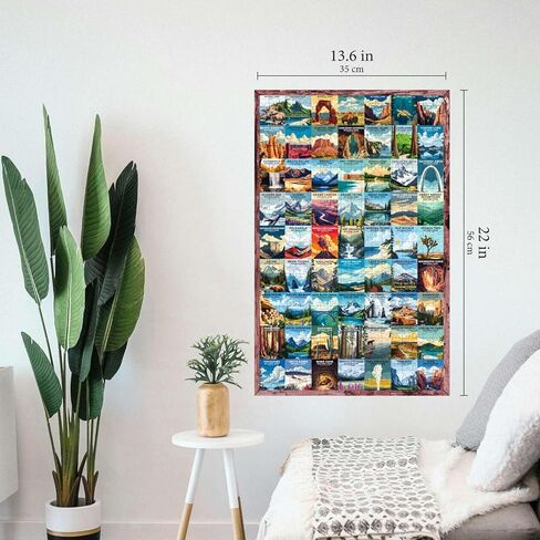 ألغاز الصور المقطوعة للبالغين 500 قطعة - ملونة وفريدة من نوعها مع ملصق كبير - حروف على الظهر - فن الذكاء الاصطناعي - Rompecabezas para Adultos - هدايا للبالغين والأزواج والمراهقين (المتنزهات الوطنية) in Kuwait