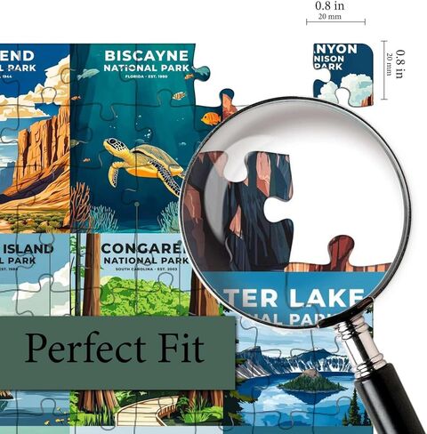 ألغاز الصور المقطوعة للبالغين 500 قطعة - ملونة وفريدة من نوعها مع ملصق كبير - حروف على الظهر - فن الذكاء الاصطناعي - Rompecabezas para Adultos - هدايا للبالغين والأزواج والمراهقين (المتنزهات الوطنية) in Kuwait