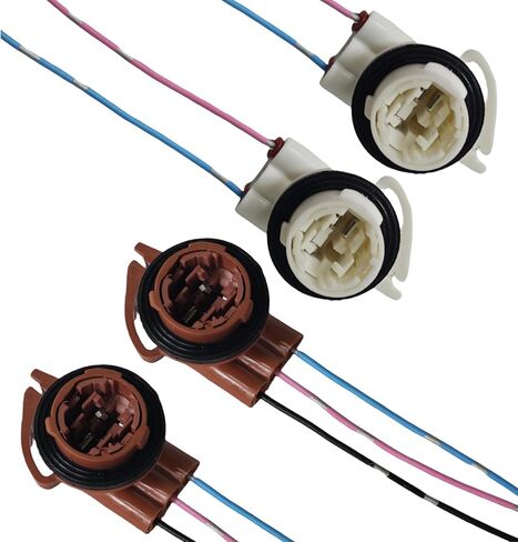 3156 3157 4 قطع سلكية مسبقًا، وصلة مقبس ضفيرة، تركيب مصابيح LED بديلة لسيارة شيفروليه سيلفرادو GM-C سييرا، ضوء إشارة الانعطاف، ضوء الفرامل، ضوء النهار الجري in Kuwait