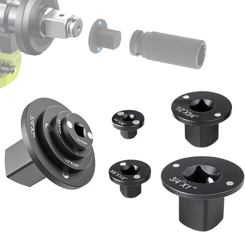 2025 Low Profile Impact Socket Adapter Set, Socket Adapter Set for Tight Spaces, Ratchet Adapter Set, 3/8" to 1/2", 1/4" to 3/8", 1/2" to 3/4", 3/4" to 1", 4PCS in Saudi Arabia