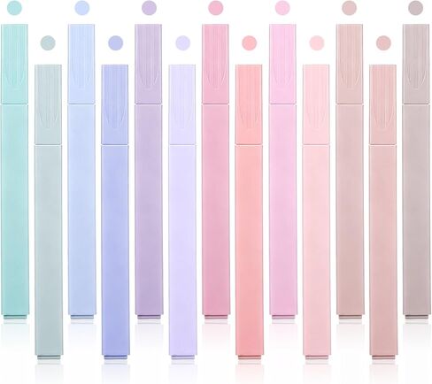 12 Pcs Highlighters Assorted Colors 12 Colors Bible Highlighter Chisel Tip Cute Highlighters Aesthetic No Bleed Highlighter Pens for Journaling Planner Notes Supplies in Kuwait