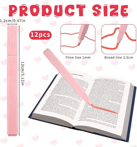 12 Pcs Highlighters Assorted Colors 12 Colors Bible Highlighter Chisel Tip Cute Highlighters Aesthetic No Bleed Highlighter Pens for Journaling Planner Notes Supplies in Kuwait