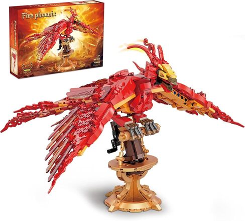 مجموعة بناء Magic Fire Phoenix، نموذج لعبة طائر الفينيق القابل للتجميع لديكور المنزل، متوافق مع Lego للبالغين، هدية عيد ميلاد مثالية للمراهقين والأولاد والبنات من سن 8 إلى 14+ (938 قطعة) in Saudi Arabia