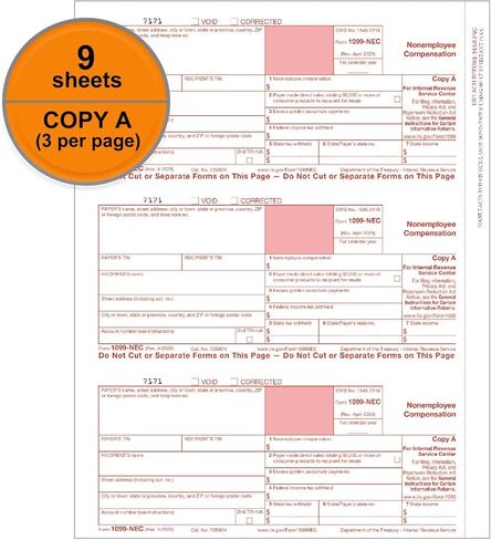 1099 MISC Forms 2024 with Envelopes,25 Vendor Kit of Laser Forms,Compatible with QuickBooks and Accounting Software in Kuwait