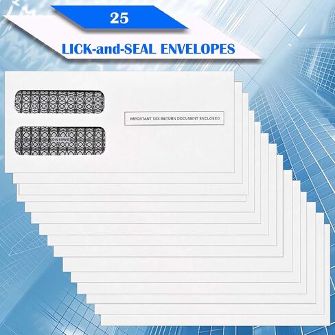 1099 MISC Forms 2024 with Envelopes,25 Vendor Kit of Laser Forms,Compatible with QuickBooks and Accounting Software in Kuwait
