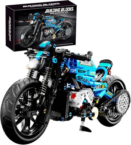 Techno-Mechanical Motorcycle Building Blocks Set, STEM Education Learning Toys, Creative DIY Racing Blocks, Collectible Models, Surprise Gift for Children 8-14 Years Old 469 Pcs in Kuwait