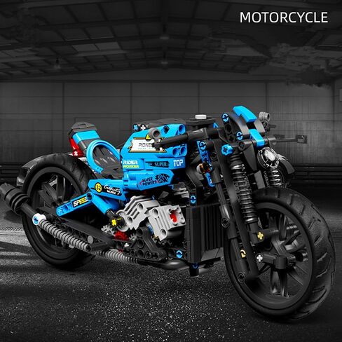 Techno-Mechanical Motorcycle Building Blocks Set, STEM Education Learning Toys, Creative DIY Racing Blocks, Collectible Models, Surprise Gift for Children 8-14 Years Old 469 Pcs in Kuwait