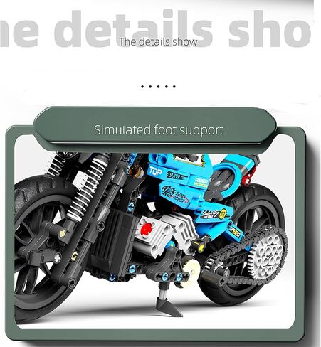Techno-Mechanical Motorcycle Building Blocks Set, STEM Education Learning Toys, Creative DIY Racing Blocks, Collectible Models, Surprise Gift for Children 8-14 Years Old 469 Pcs in Kuwait