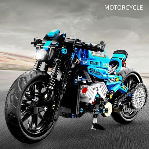 Techno-Mechanical Motorcycle Building Blocks Set, STEM Education Learning Toys, Creative DIY Racing Blocks, Collectible Models, Surprise Gift for Children 8-14 Years Old 469 Pcs in Kuwait