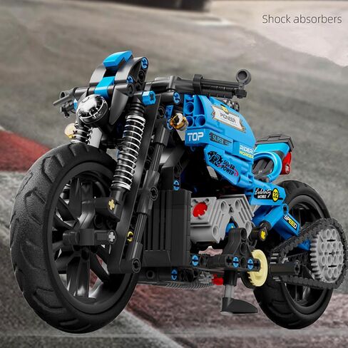 Techno-Mechanical Motorcycle Building Blocks Set, STEM Education Learning Toys, Creative DIY Racing Blocks, Collectible Models, Surprise Gift for Children 8-14 Years Old 469 Pcs in Kuwait