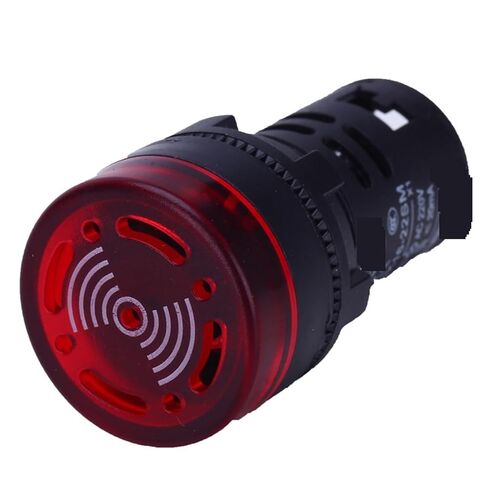 صفارة فلاش LED AD16-22SM صوت متقطع وضوء فلاش إنذار تيار متردد/تيار مستمر 220 فولت 24 فولت 12 فولت بصوت عالٍ (فتح أصفر 16 مم) in Saudi Arabia