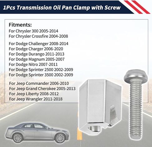 Transmission Oil Pan Clamp with Bonus Screw 05196073AA, Compatible with Dodge Chrysler for Jeep Wrangler 2002-2020 Transmission Oil Pan Clamps with Torx Head Bolts Replace 52108334AA 5196073AA in Saudi Arabia