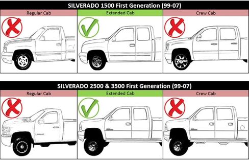 KarParts360 لسيارة Chevy Silverado 3500 2001-2006 مقبض الباب الخارجي جانب السائق الخلفي إطار أسود محكم مع رافعة سوداء مزخرفة | الطراز: LT/LS/Base | GM1520115 | 15758172 in Kuwait