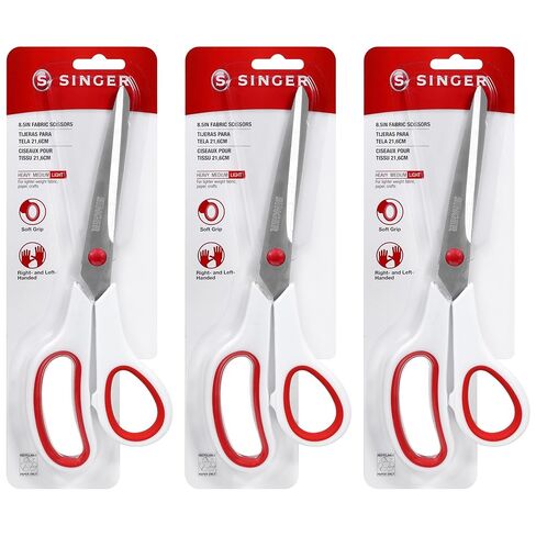 SINGER Fabric Scissors with Comfort Grip, 1-pack, Red & White in Kuwait