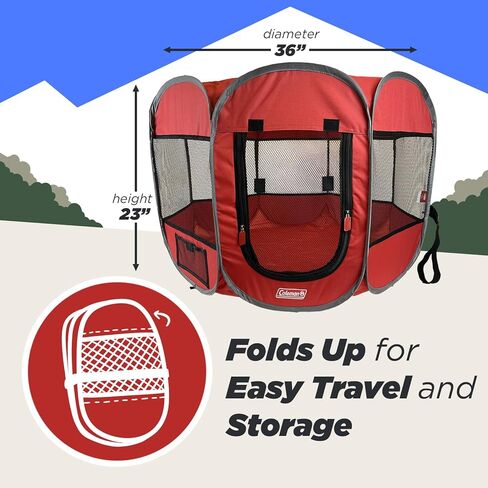 Coleman Foldable Portable Pet Playpen, 36" x 36" x 23", Navy and Teal in Saudi Arabia