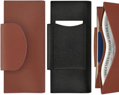 2 Pack 2-Slot Cash Envelope Wallet, Money Organizer & Credit Card Holder, PU Leather Cash Stuffing Wallet for Women Men Budgeting Cash Check Bill, Blue + Purple in Saudi Arabia