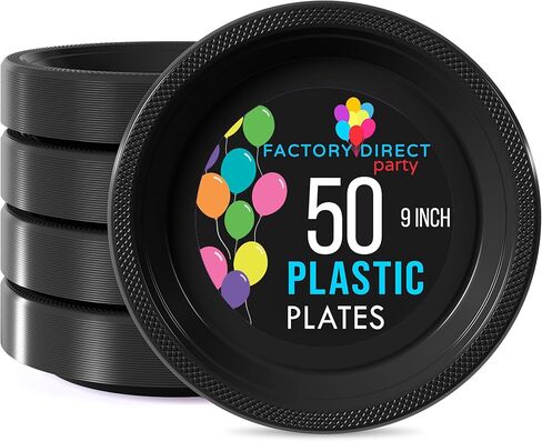 Exquisite Green Plastic Plates Disposable 9" Green Plastic Dinner Plates 50 Pcs Green Disposable Plates Plastic Plates For Party Plates Disposable Heavy Duty 350 GSM Green Plates For Party in Kuwait