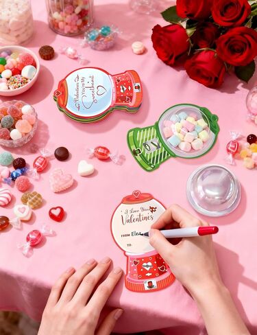 36 قطعة من بطاقات عيد الحب للأطفال مع حاملات المكافآت - بطاقات تهنئة للتبادل في الفصل الدراسي للأولاد والبنات، هدايا بطاقات الحلوى DIY لحفلات عيد الحب المدرسية (الحلوى غير متضمنة) in Kuwait