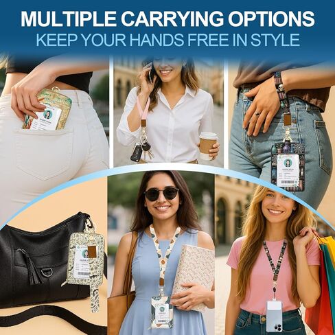 محفظة Lanyards لحامل شارة الهوية، حافظة هوية على رف الكتب على شكل جمجمة مع سحاب، حامل بطاقة ائتمان RFID للنساء، حزام معصم بحبل رقبة قابل للفصل مع حامل هاتف سلسلة مفاتيح لهدايا المعلم والممرضة in Kuwait