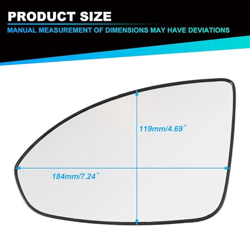 Door Rearview Mirror Lens Non-Heated Rearview Mirror Glass With Blind Spot Detection BLIS For Chevy Cruze 2011-2016 95215096 GM1324127 95215095 GM1325127(RightAnd Left Side) in Saudi Arabia